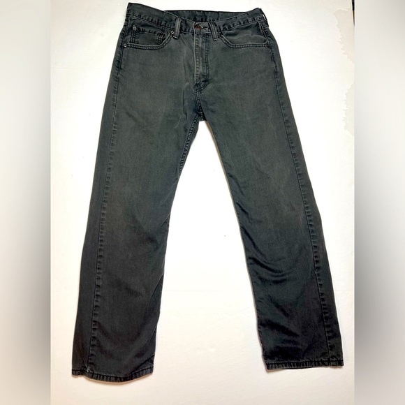 Levis 505 Mens Size 32x30 Flat Front Gray Pants Relaxed Straight Casual Jeans - Picture 1 of 10